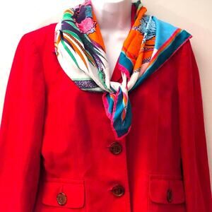 Norma Dori Exquisite Bold Silk Square Scarf. OS